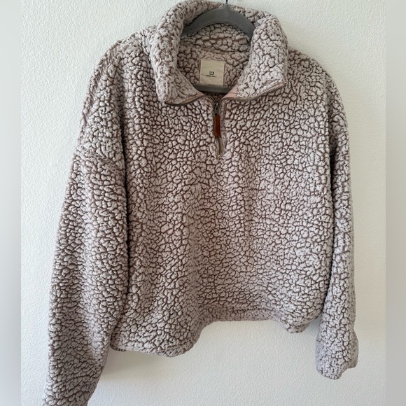 Sweaters - Cropped Sherpa 1/4-Zip Pullover for
Women